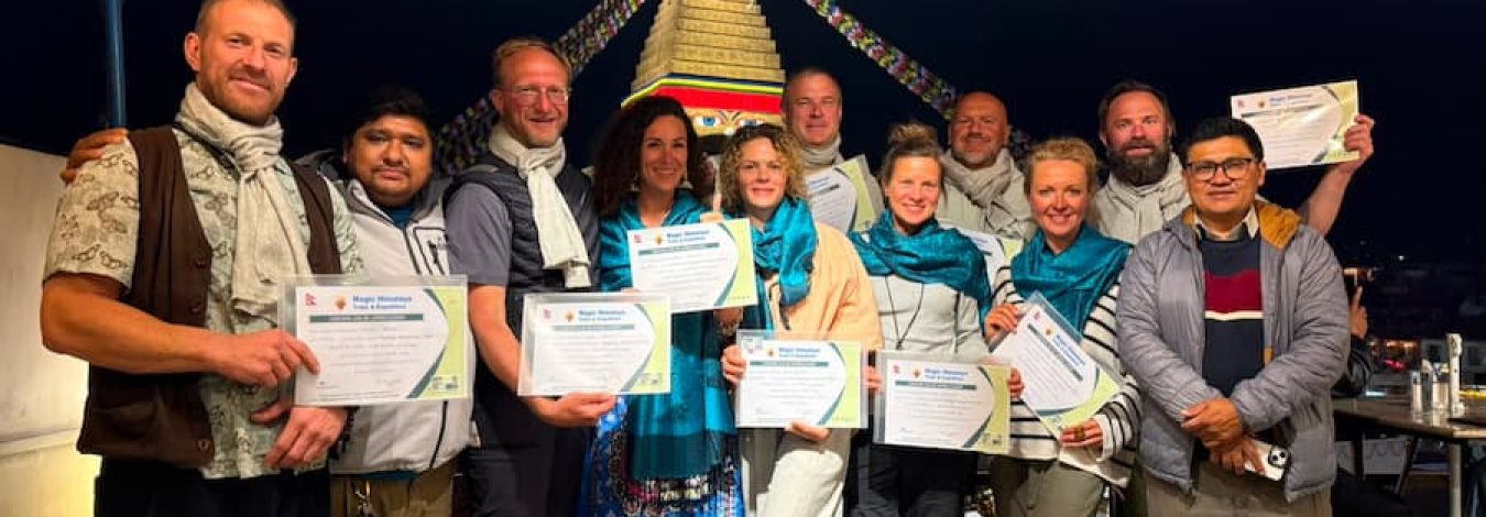 Dinner and certification after langtang valley trek